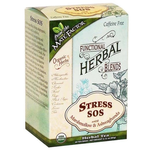 Mate Factor Organic Stress SOS With Marshmallow And Ashwagandha Tea - 20 Tea Bags