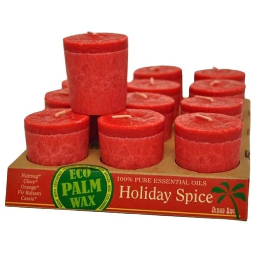 Aloha Bay Red Holiday Spice Votive Candles 12-Pack
