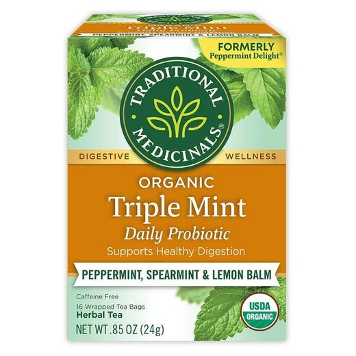 Traditional Medicinals Organic Triple Mint Daily Probiotic Tea - 16 Count