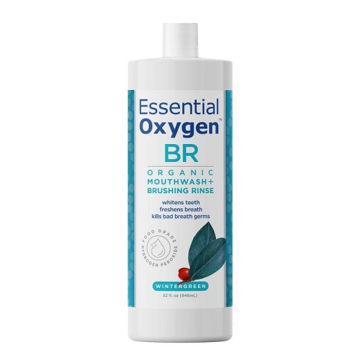 Essential Oxygen Organic Wintergreen Mouthwash + Brushing Rinse 32 Fl. Oz