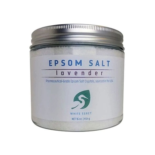 White Egret Lavender Pharmaceutical Epsom Salts 16 Oz - Relax and Rejuvenate
