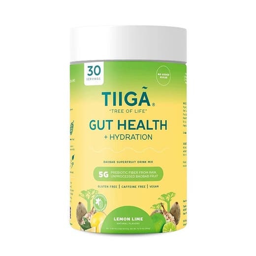 Tiiga Lemon Lime Gut Health + Hydration 12.7 Oz. Canister (30 Servings)