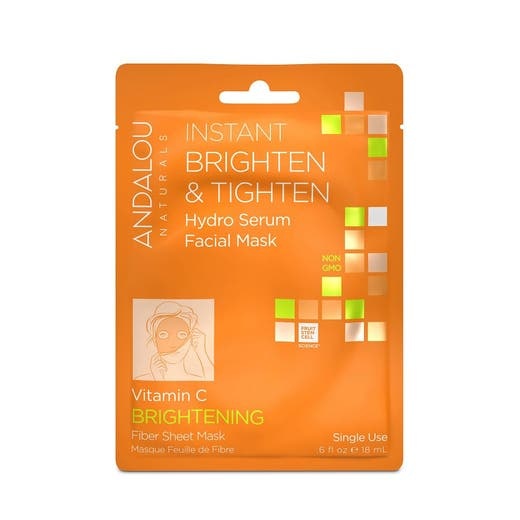 Andalou Naturals Instant Brighten & Tighten Hydro Serum Facial Sheet Mask 0.6 Fl. Oz