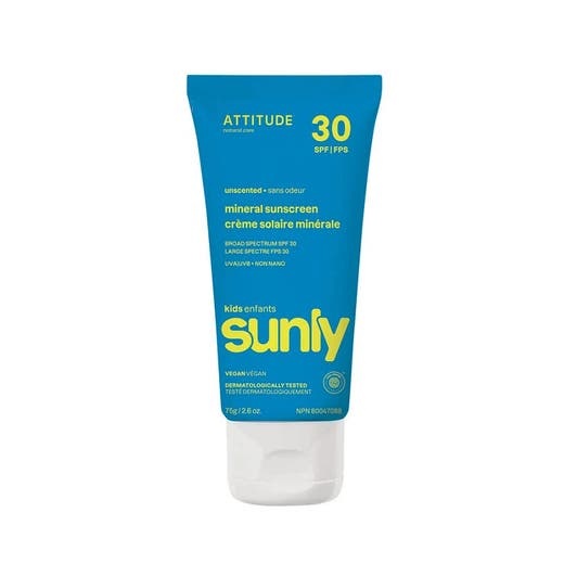 Attitude Sunly Kids Unscented SPF 30 Mineral Sunscreen