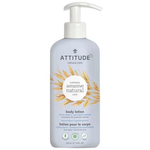 Attitude Oatmeal Sensitive Natural Unscented Body Lotion 16 Fl. Oz