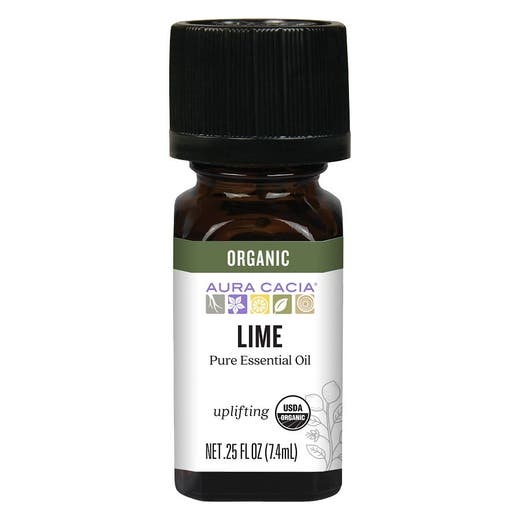 Aura Cacia Organic Distilled Lime Essential Oil 0.25 Fl. Oz
