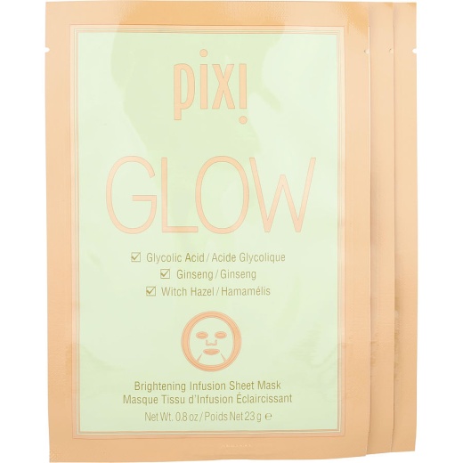 Pixi Glow Glycolic Boost Brightening Infusion Sheet Mask - 3 Sheets