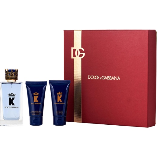 Dolce & Gabbana K By Dolce & Gabbana Edt Spray 3.3 Oz & Aftershave Balm 1.7 Oz & Shower Gel 1.7 Oz
