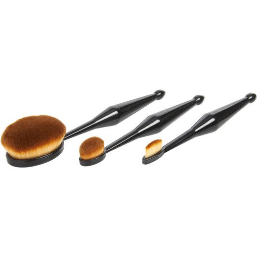 Qentissi By Qentessi Make Up Oval Brush Set - 3Pcs