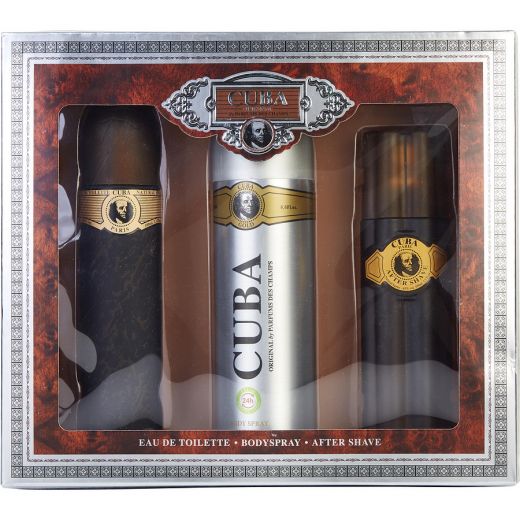 Cuba Gold By Cuba Edt Spray 3.3 Oz & Aftershave Spray 3.3 Oz & Body Spray 6.6 Oz