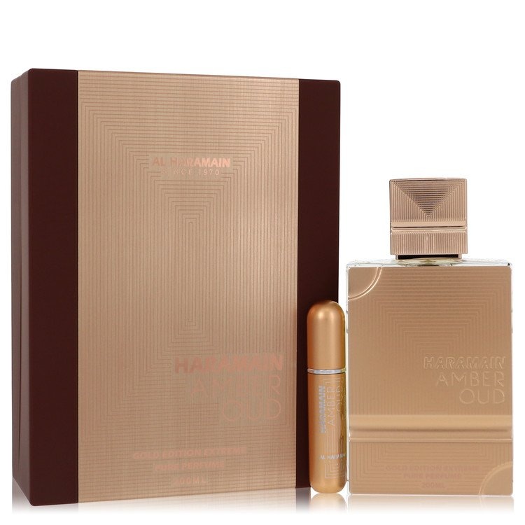Al Haramain Amber Oud Gold Edition Extreme Perfume By Al Haramain Gift Set - 6.7 Pure Perfume Spray + 0.34 Oz Refillable Spray