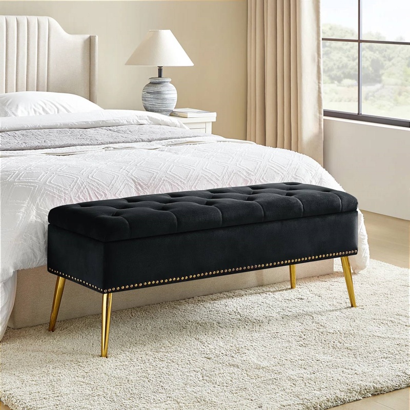 Black bed bench discount