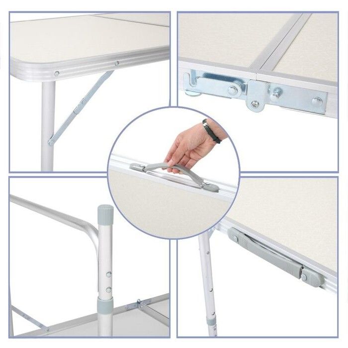 Multipurpose Indoor/Outdoor Lightweight Folding Table With Carry Handle