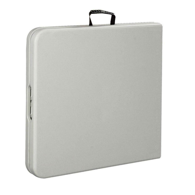 White Hdpe Plastic Heavy Duty Indoor Outdoor Folding Table With Steel Frame