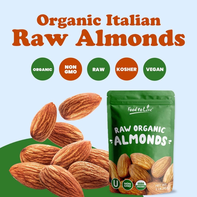 Organic Italian Raw Almonds