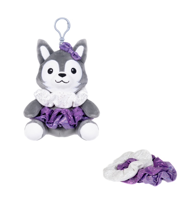 Scrunch Bunch - 6In Wolf Keyclip