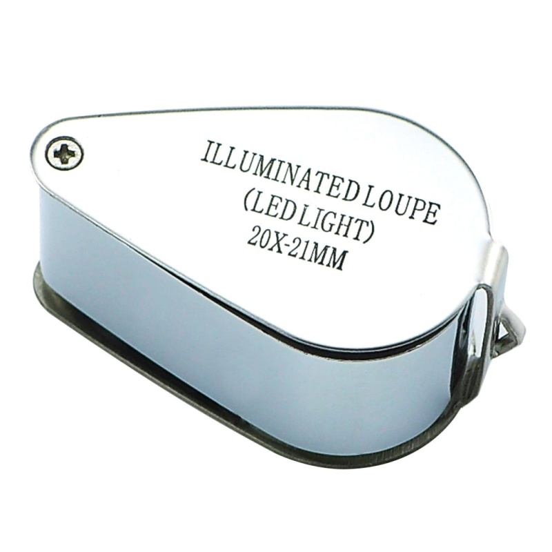 Mini 20X Magnifying Optical Glass Led Light Jeweler Loupe