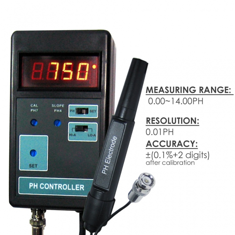 Ph-201 Digital Ph Controller + Electrode + Solutions 110V Or 220v