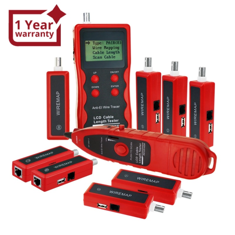 Digital Cable Tester Tracker With 8 Remote Adaptor Wiremap Rj45 Rj11 ...