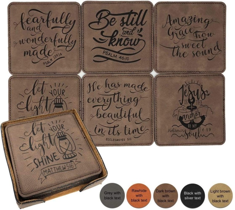 Bible Verse Leatherette Coasters