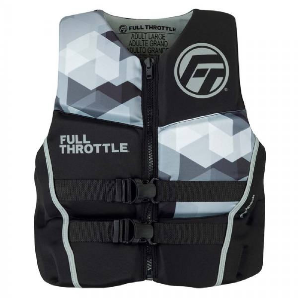 Full Throttle Men Fts Rapid-Dry Flex-Back Life Jacket - M - Black/Grey