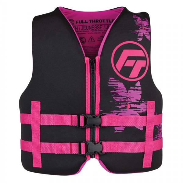 Full Throttle Youth Rapid-Dry Life Jacket - Pink/Black
