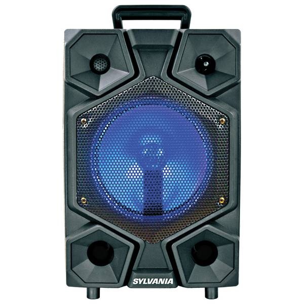 Sylvania 8-Inch Bluetooth Tailgate Speaker With Fm Radio, Led Lighting,