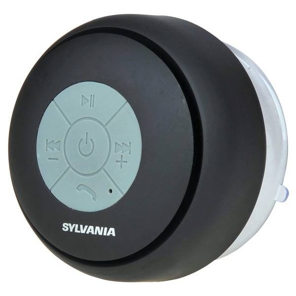 Sylvania Bluetooth Suction Cup Shower Speaker (Black)