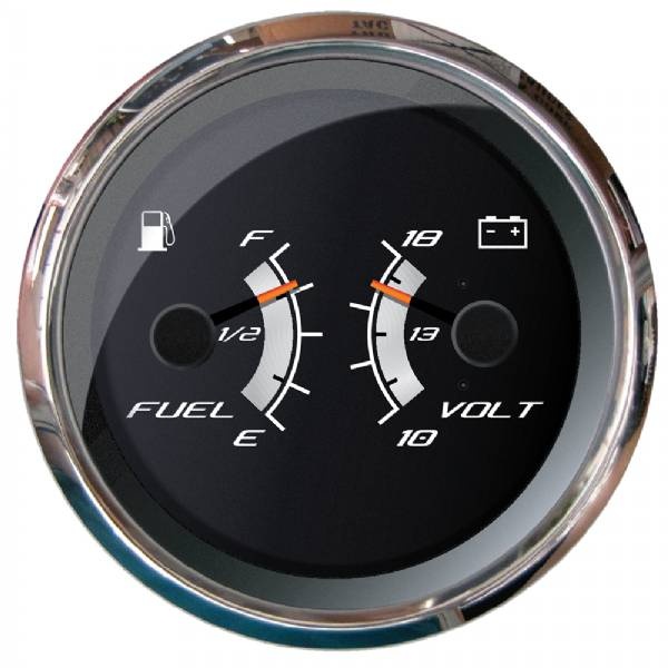 Faria Platinum 4Inch Multi-Function - Fuel Level, Voltmeter (10-18V)