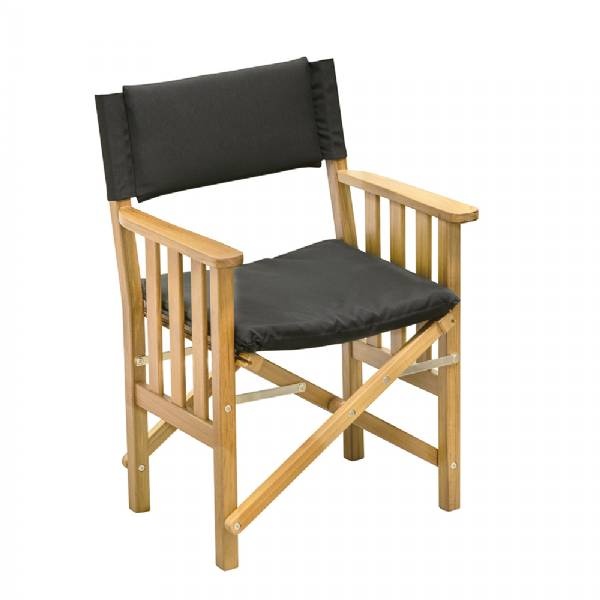 Whitecap Director Fts Chair Ii W/Black Cushion - Teak
