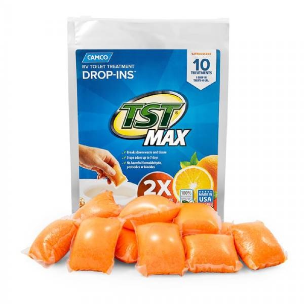 Camco Tst Max Orange Rv Toilet Treatment Drop-Ins 10-Pack