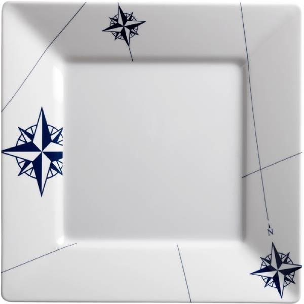Marine Business Melamine Square, Flat Dinner Plate - Northwind - 10Inch X 10In