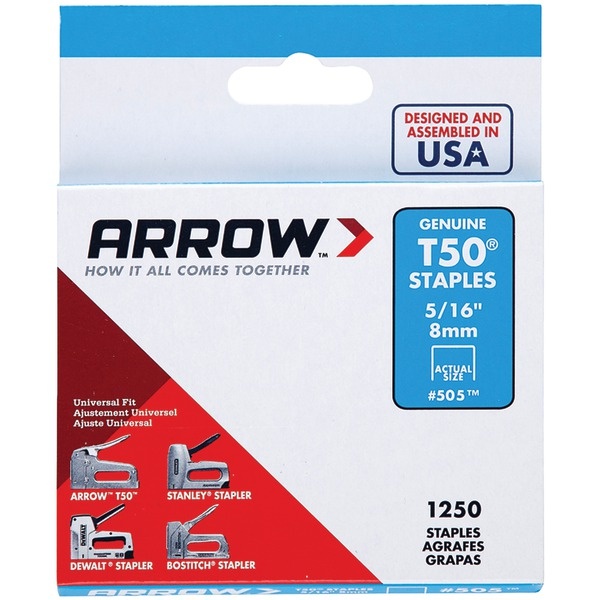 Arrow T50 Staples, 1,250 Pk (5/16In)