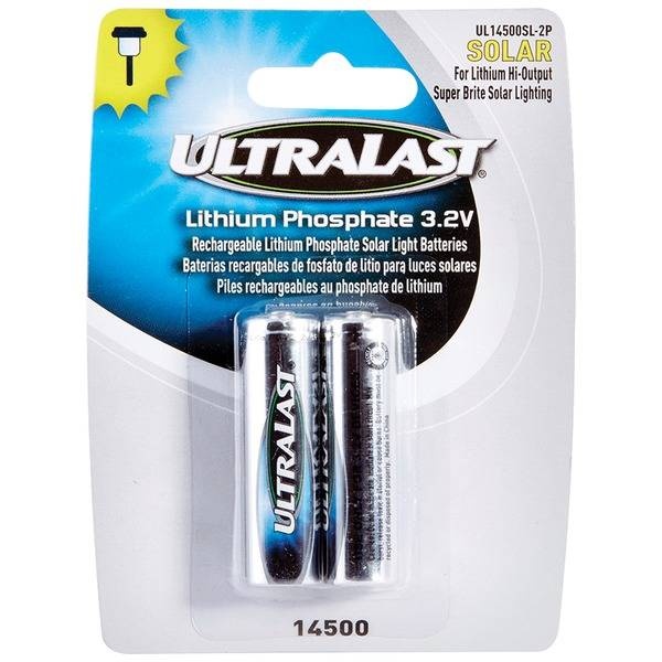 Ultralast 14500 Lithium Batteries For Solar Lighting, 2 Pk