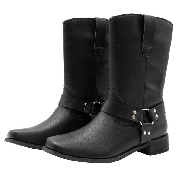 Searchers Cowboy Boots With Buckle Black Lg