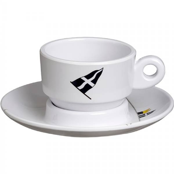 Marine Business Melamine Espresso Cup And Plate Set - Regata - Set Of 6