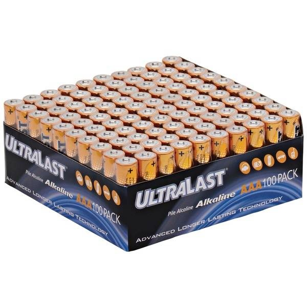Ultralast Alkaline Aaa Batteries, 100 Pk