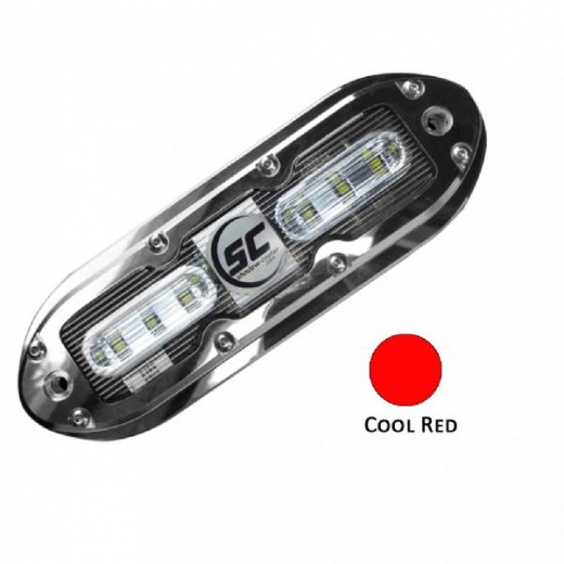 Shadow-Caster SCM-6 LED Underwater Light with 20ft Cable - 316 SS Housing - Cool Red