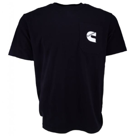 Cummins Mens Ss Pocket T Shirt Black 3X
