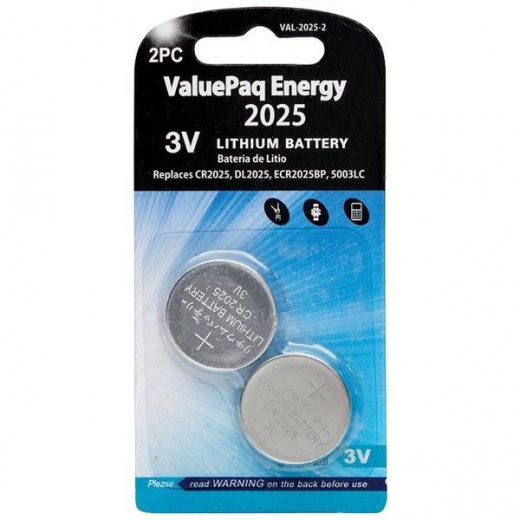Dantona Valuepaq Energy 2025 Lithium Coin Cell Batteries, 2 Pk
