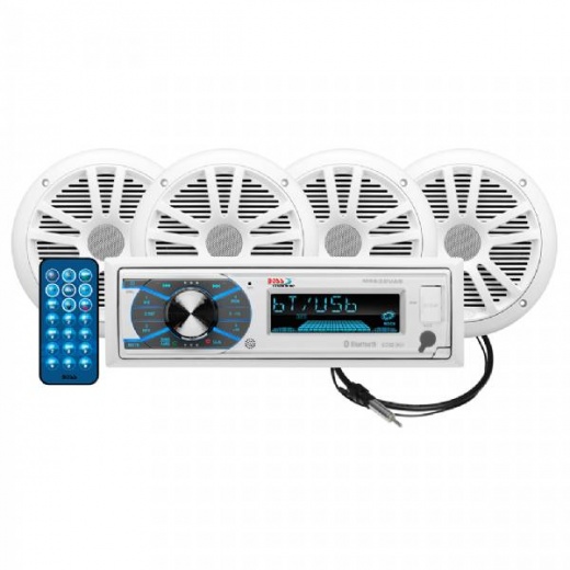 Boss Audio Package with MR632UAB AM/FM CD Receiver and 2 Pair of 6.5 inch MR6W Speakers