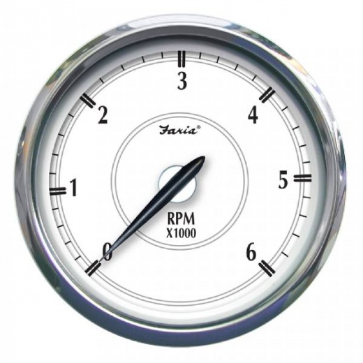 Faria Newport SS 5Inch Tachometer F/Gas Inboard - 6000 Rpm
