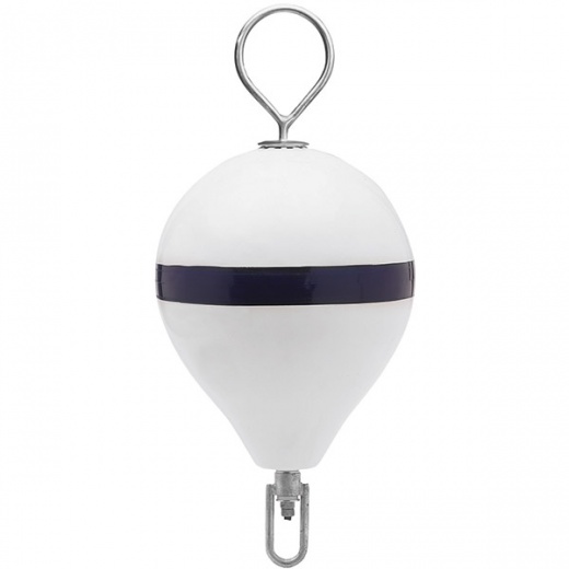 Polyform Mooring Buoy W/Ss 17 Inch Diameter - White Blue Stripe