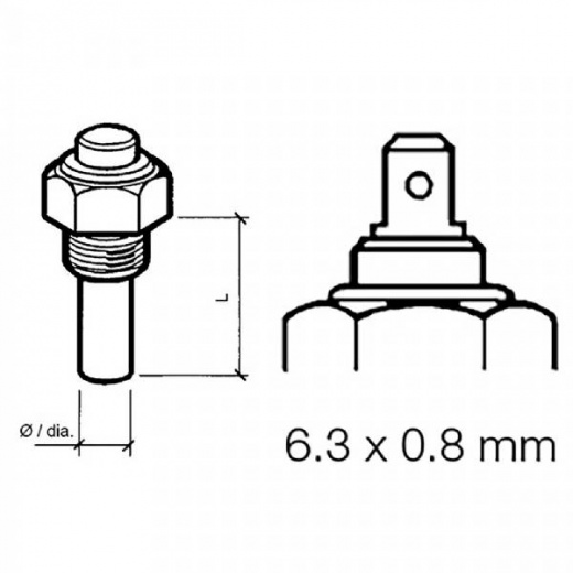 VDO Marine Engine Oil Temperature Sensor - Single Pole, Common Ground