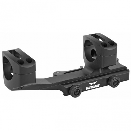 Warne QD Extnd Skeleton 1" Blk: Quick Detach Cantilever Mount for AR Rifles
