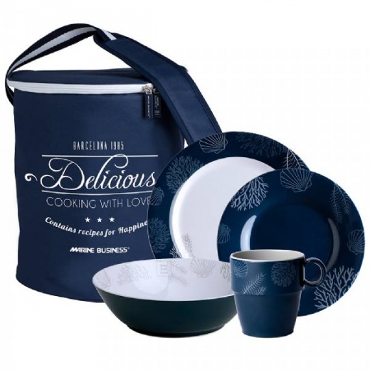 Marine Business Melamine Tableware Set and Basket - Living - Set of 24
