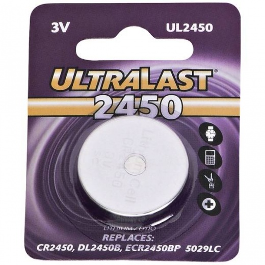 Ultralast CR2450 Lithium Coin Cell Battery - Long-Lasting Power for Your Devices
