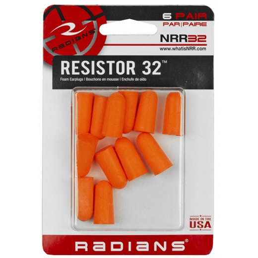 Radians Resistor Earplug 6 Pairs - Optimal Hearing Protection