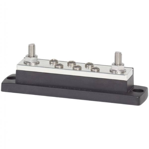 Blue Sea Maxibus 250A Busbar - Two 5/16 In-18 Studs and Six 10-24 Screws