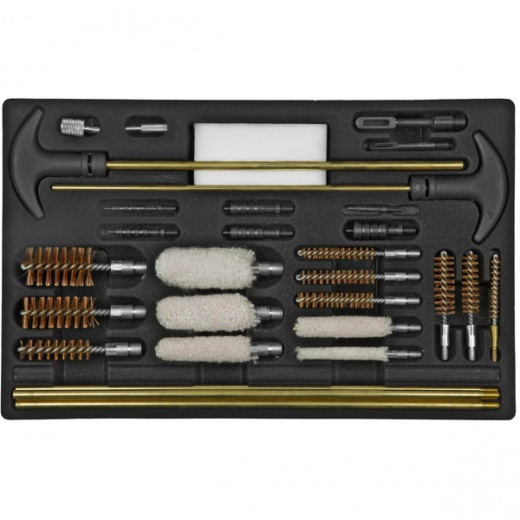 Outers 32Pc Univ Clng Kit Wood Box - Universal Gun Cleaning Kit